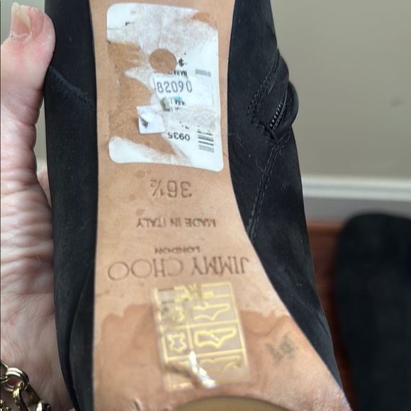 Jimmy Choo Black Heeled Boots Sleek Design/widest around calf is 14 inches - Picture 4 of 5